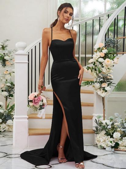 Long Sweetheart Spaghetti Straps Mermaid Evening Dresses_5