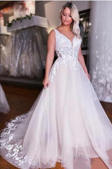 Fashion A Line Lace Backless Wedding Dress