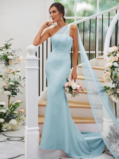 Elegant Simple Long Bridesmaid Dress Pink_19