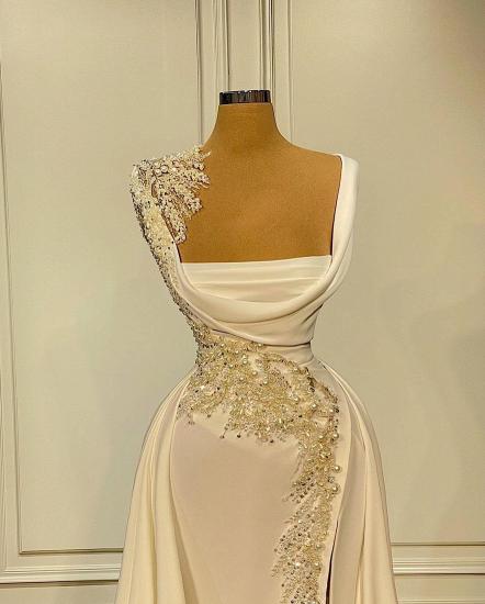 Elegant Off-Shoulder Sequined Mermaid Dress | Ball Dress White_2