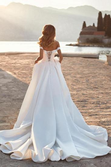 Satin A-Line Sequins V-Neck Ball-Gown/Princess Wedding Dress_2