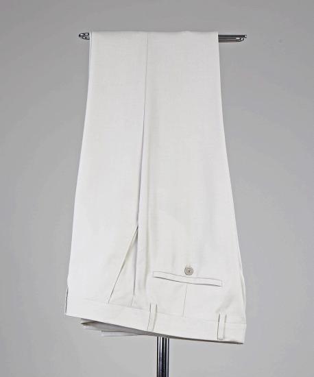New Arrival White Peaked Lapel Double Breasted Men Suits_4