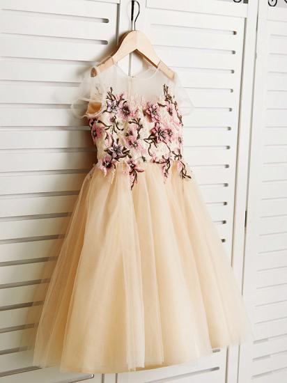 Lovely Tulle Lace Sleeveless Flower Girl Sale Dress_3
