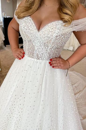 Elegant White Off-shoulder Wedding Dress Wedding Dress_4