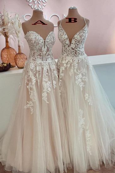 Elegant A-Line Lace Sleeveless Wedding Dress | Lace Wedding Dress