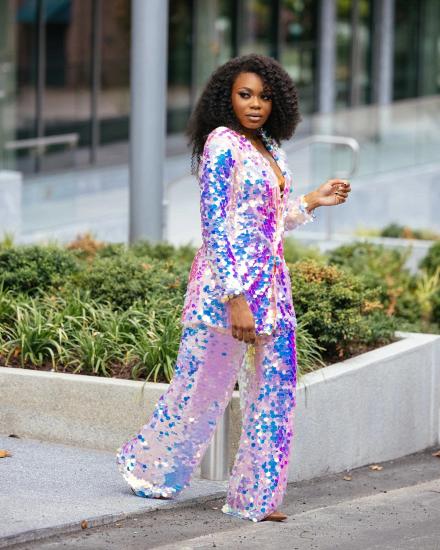 Ms sequins evening gown | party wear long suit