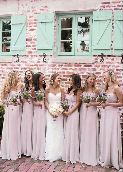 Cheap Chiffon Sweetheart Long Sexy A-line Bridesmaid Dresses