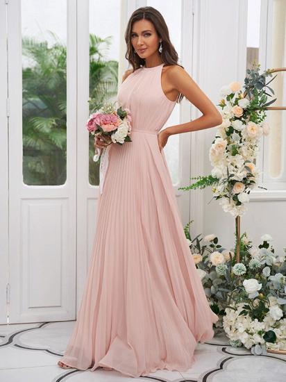 Chiffon Long Halter Sleeveless Evening Dress_4