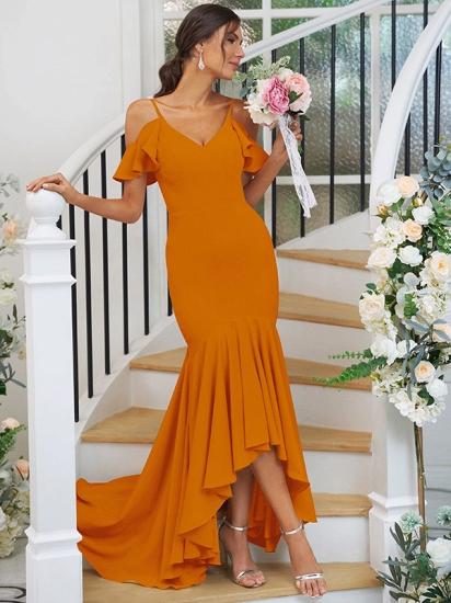 Cascading Ruffles Asymmetrical Mermaid Bridesmaid Dresses_24