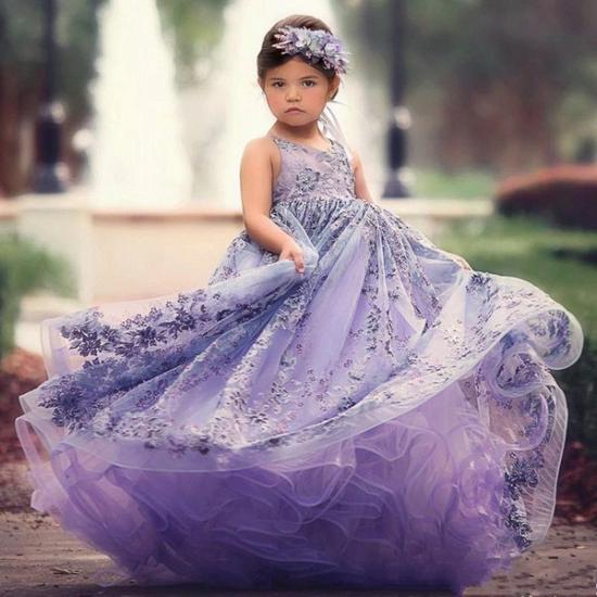 Lace A-line Strapless And Cross Thin Straps Flower Girl Dresses_2