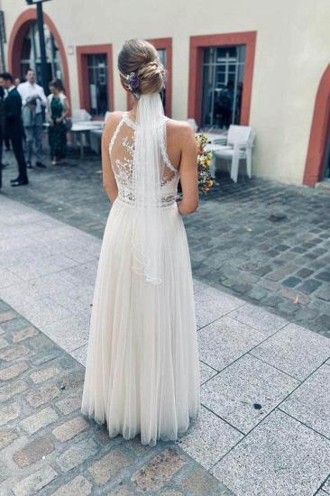 Lace Floor-Length Halter Sleeveless Wedding dresses | Tight Lace Wedding Dresses Online_2