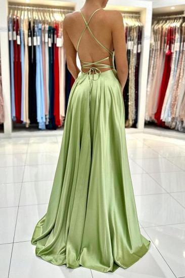 A-Line Square Backless Broom Satin Ball Gown_4