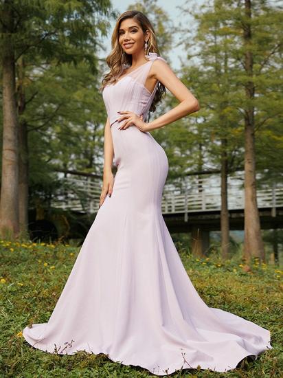 Beautiful Long Tail Width Strapless Dress Pink | Evening Prom Dresses Online_5