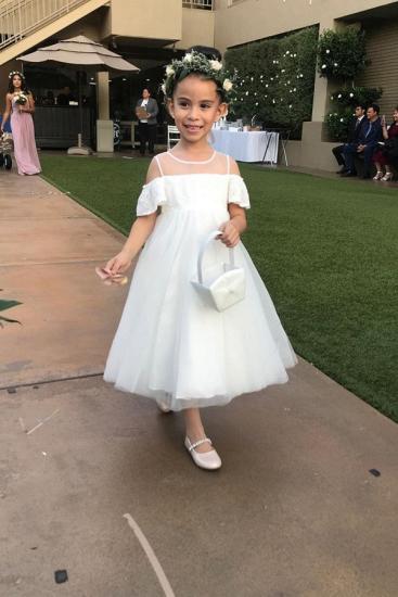 Beautiful Gauze Girl Dress | White Lace Pageant Dress Little Girl