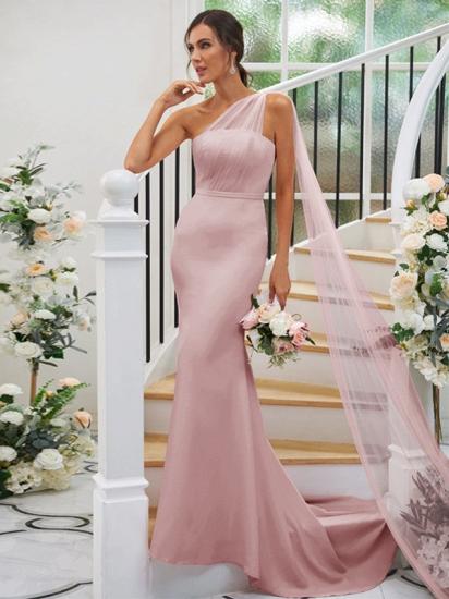 Elegant Simple Long Bridesmaid Dress Pink_20