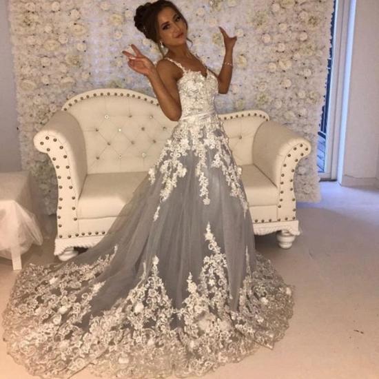 Beautiful Cheap Spaghetti Strap Lace Long Evening Dress | Evening Wear_5