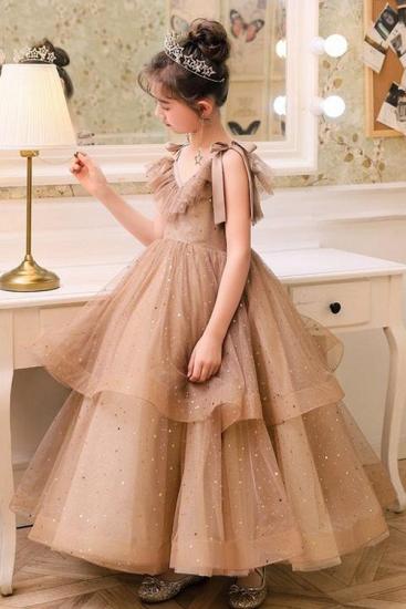 Romantic V-neck Tulle Fluffy Princess Girl Dress_2