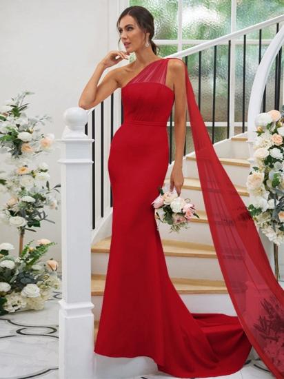 Elegant Simple Long Bridesmaid Dress Pink_16