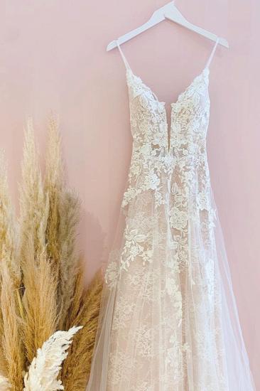 Beautiful Sling A-Line Lace Wedding Dress | Cheap Wedding Dresses
