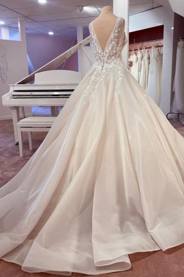 Elegant A-Line Sleeveless Lace Wedding Dress | V-Neck Wedding Dress_2