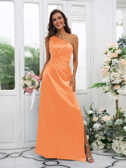 One Shoulder Dark Green Long Bridesmaid Dresses | Simple Bridesmaid Dress_9