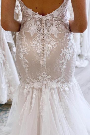 Lace V-Neck Mermaid Wedding dresses Elegant_4