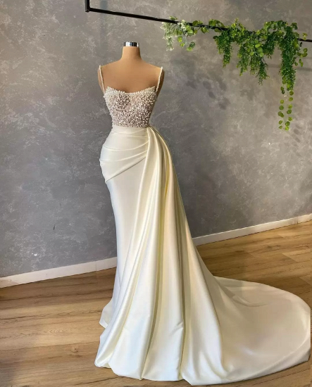 Satin Sleeveless Scoop Mermaid Evening Dresses