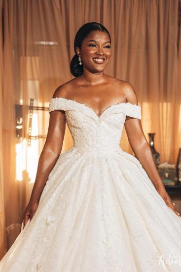 Card Shoulder Lace Wedding Gown | Princess Wedding Dress Online_2