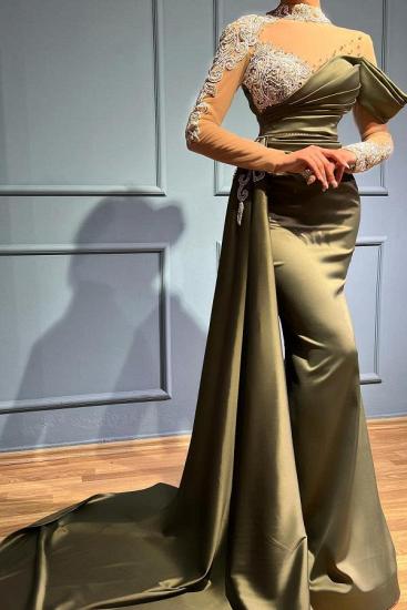Chic Long Sleeve Sweetheart Mermaid Evening Dress | Cheap Prom Dresses_3