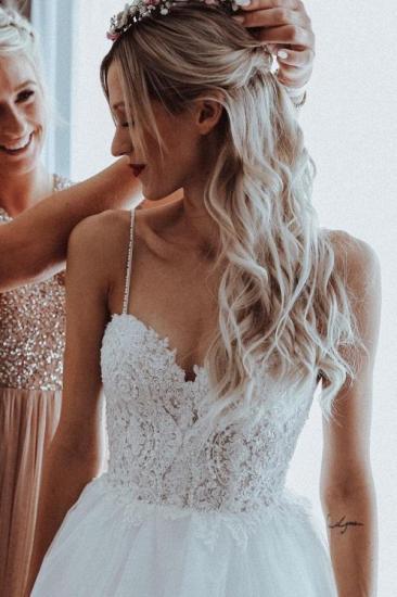 Simple A-line Sweetheart Sleeveless Lace Wedding Dress