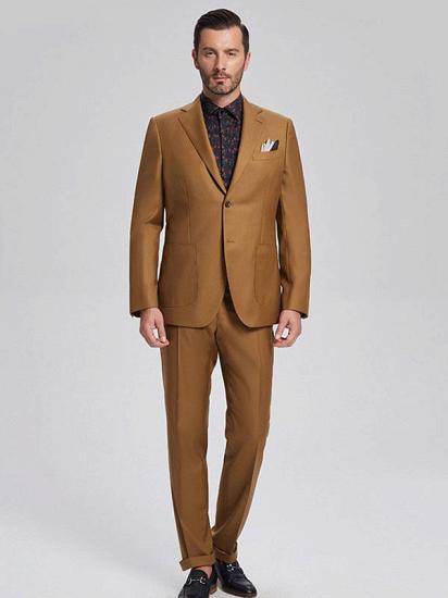 Men's Stylish Gold Brown Formal Suit | Men's Patch Pocket Suit