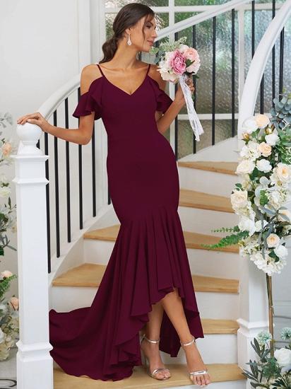 Cascading Ruffles Asymmetrical Mermaid Bridesmaid Dresses_25