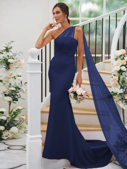 Elegant Simple Long Bridesmaid Dress Pink_9