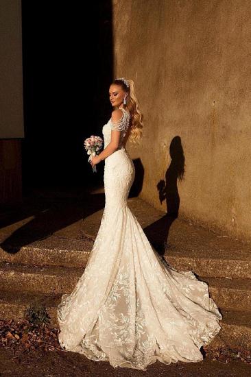 Gorgeous Halter Mermaid Wedding Dress With Lace_2